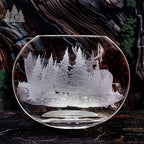 Whitetail Deer Neo Oval Crystal Vase