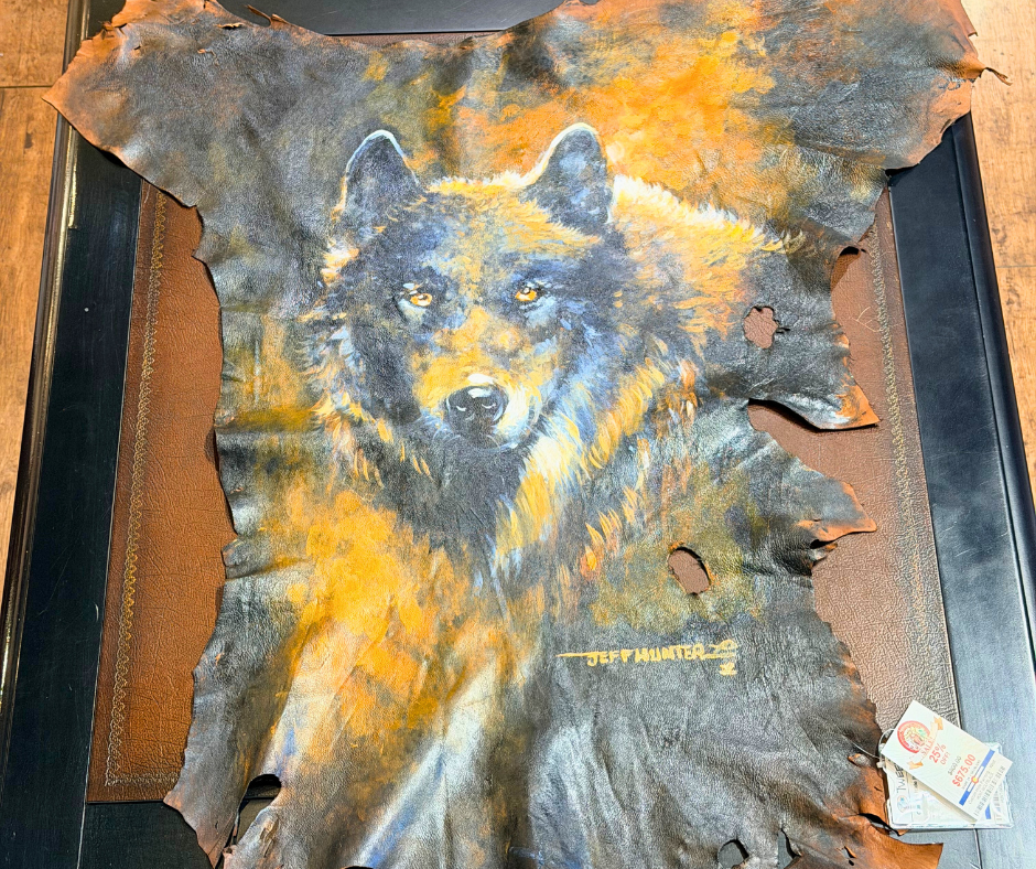 Original Painted Hide - Black Wolf