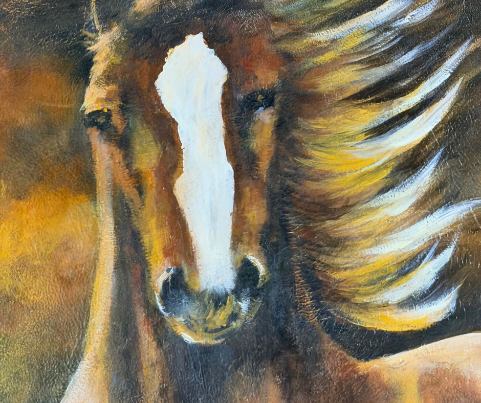 Original Painted Hide - Galloping Horse