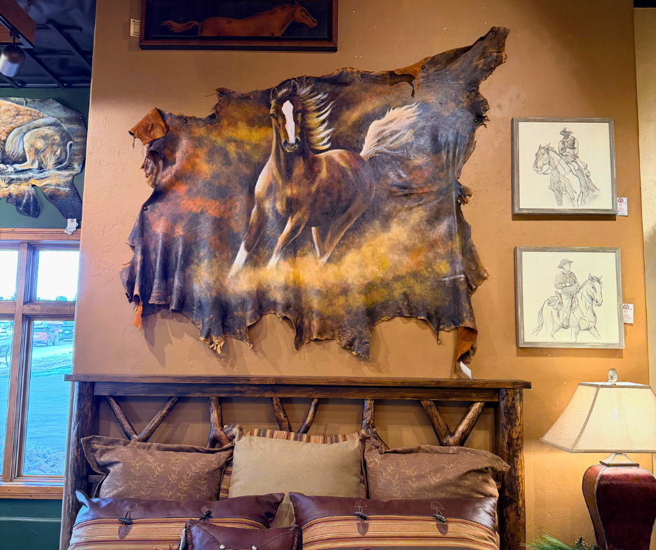 Original Painted Hide - Galloping Horse