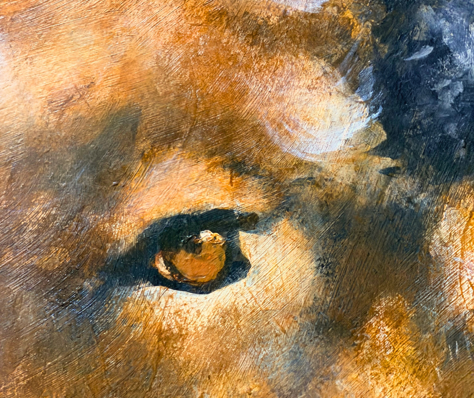 Original Painted Hide - White Buffalo Large