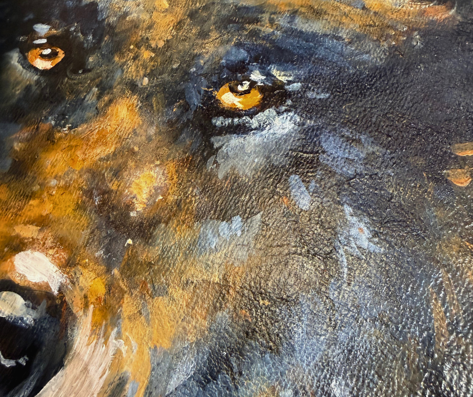 Original Painted Hide - Black Wolf