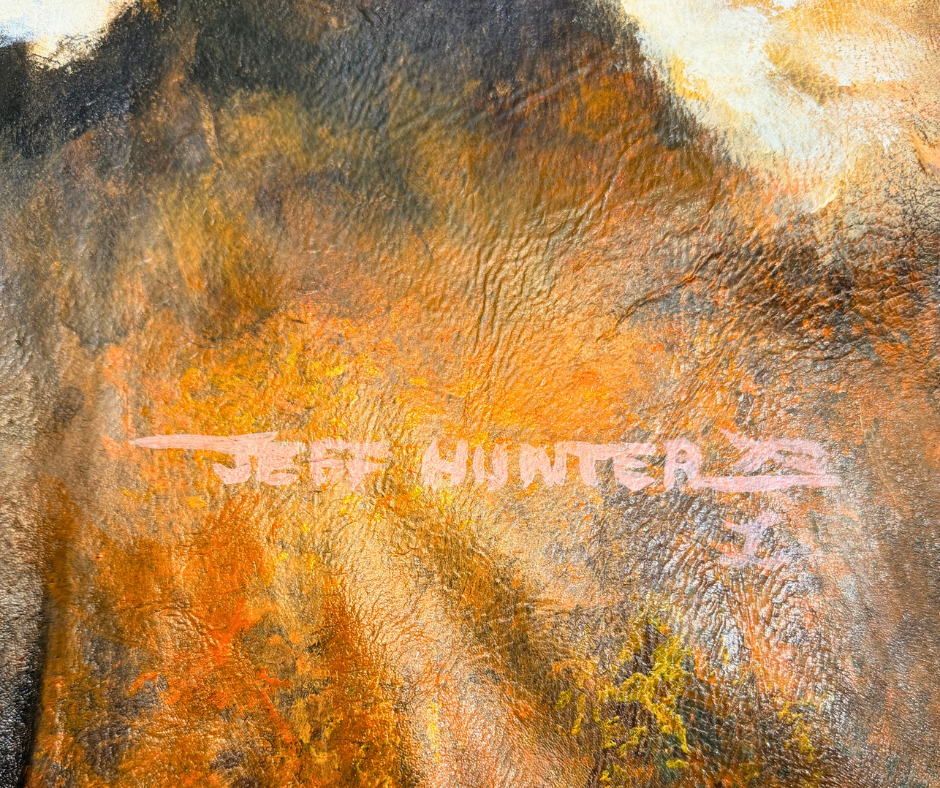 Original Painted Hide - White Buffalo Large