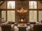 Large Farmhouse Mule Deer Antler Chandelier
