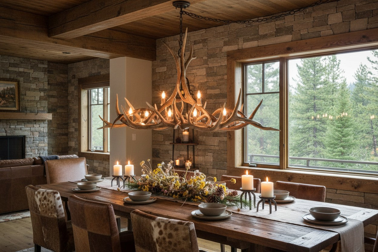 Medium Longs Peak Elk Antler Chandelier