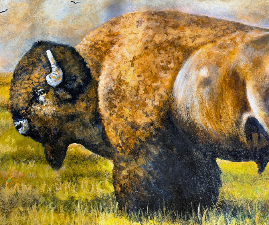 Original Painted Hide - Buffalo Herd