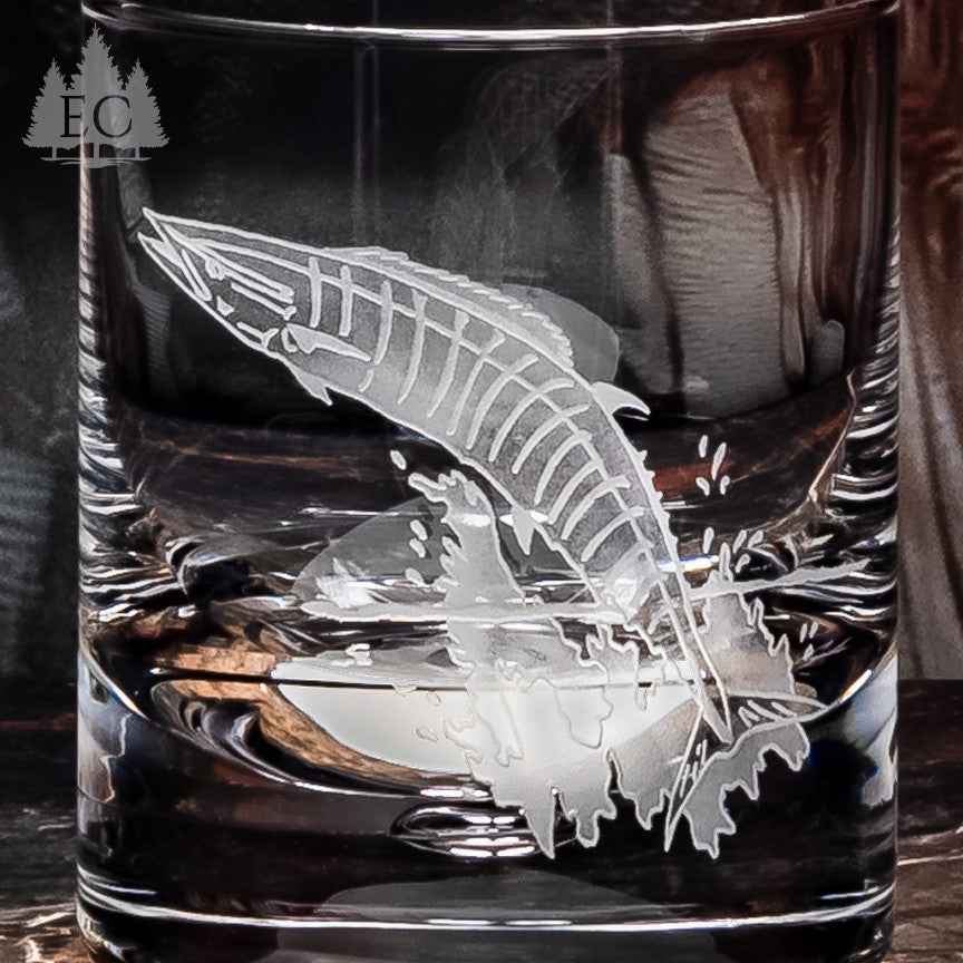 Game Fish Crystal Rocks Glasses, Set of 4