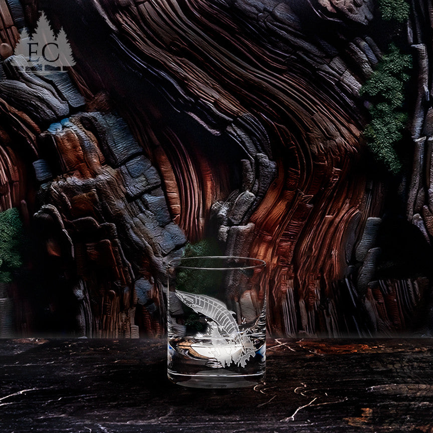 Game Fish Crystal Rocks Glasses, Set of 4