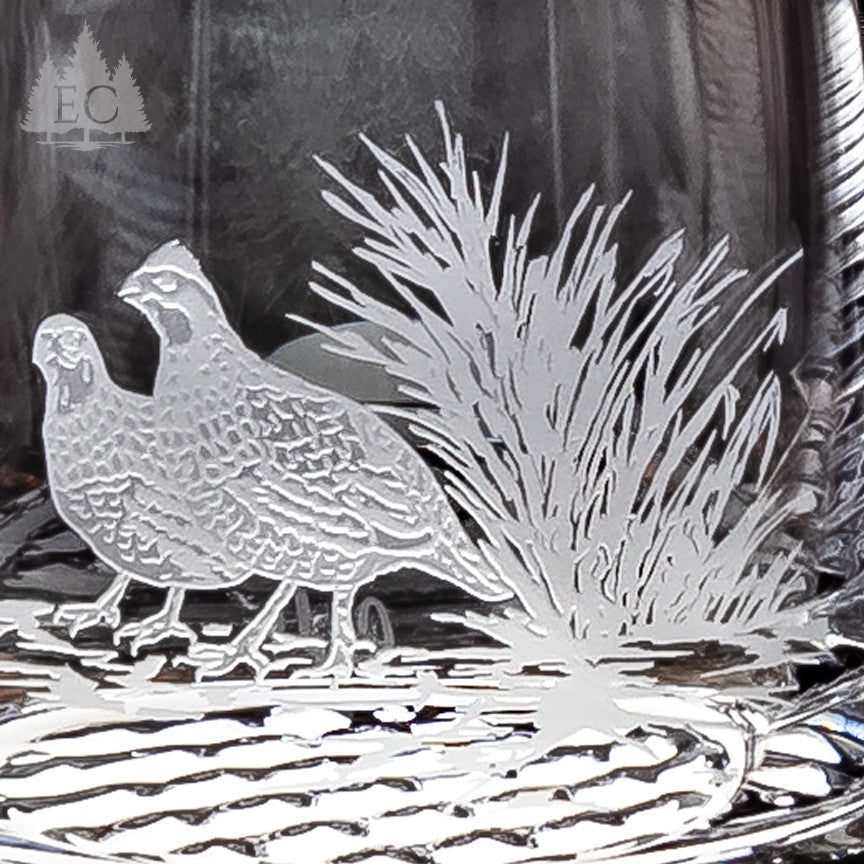 Bobwhite Quail Crystal Rocks Glasses, Set of 4