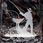 Fly Fisherman Crystal Rocks Glasses, Set of 4