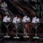 Bobwhite Quail Crystal Red Wine Glasses, Set of 4