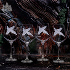 Pheasant Crystal Red Wine Glasses, Set of 4