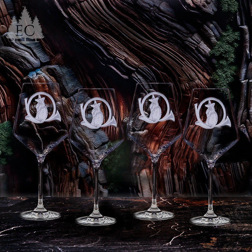 Fox & Horn Crystal Red Wine Glasses, Set of 4