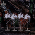 Bobwhite Quail Crystal White Wine Glasses, Set of 4