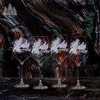 Bobwhite Quail Crystal White Wine Glasses, Set of 4