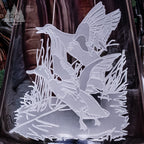 Mallard Scene Crystal White Wine Glasses, Set of 4