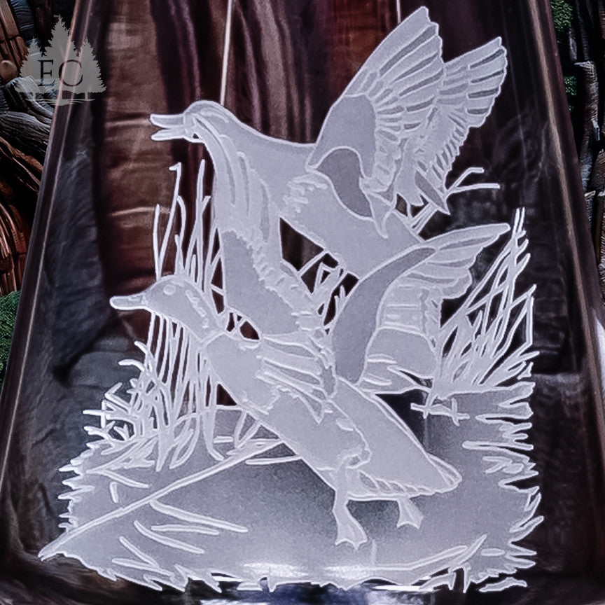 Mallard Scene Crystal White Wine Glasses, Set of 4