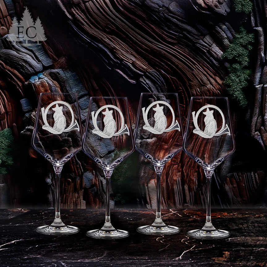 Fox & Horn Crystal White Wine Glasses, Set of 4