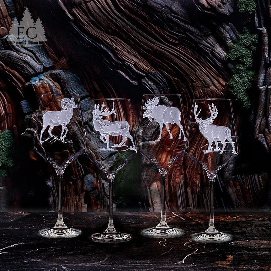 Hoofed Quartet Crystal White Wine Glasses, Set of 4