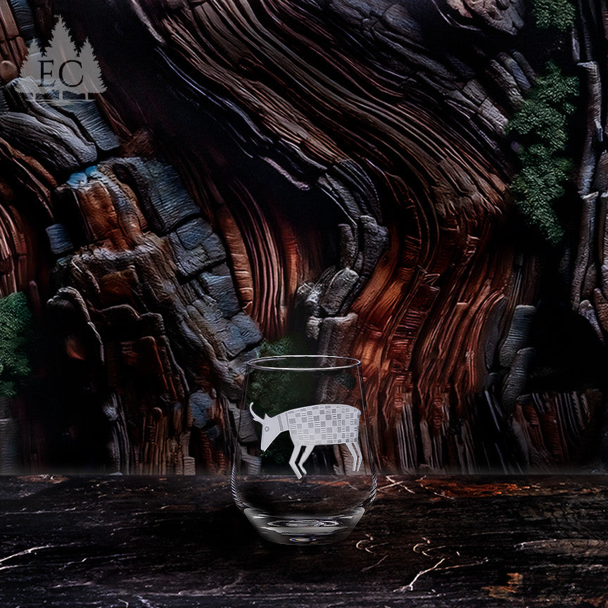 Desert Guardians Crystal Stemless Wine Glasses, Set of 4