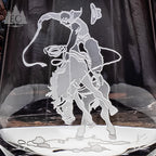 Bronco Rider Crystal Stemless Wine Glasses, Set of 4