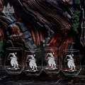 Bronco Rider Crystal Stemless Wine Glasses, Set of 4