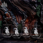 Bronco Rider Crystal Stemless Wine Glasses, Set of 4