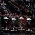Pheasant Crystal Martini Glasses, Set of 4