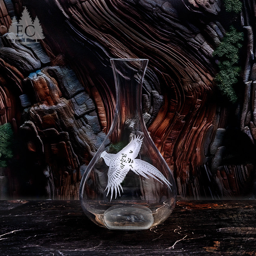 Pheasant Crystal Wine Carafe