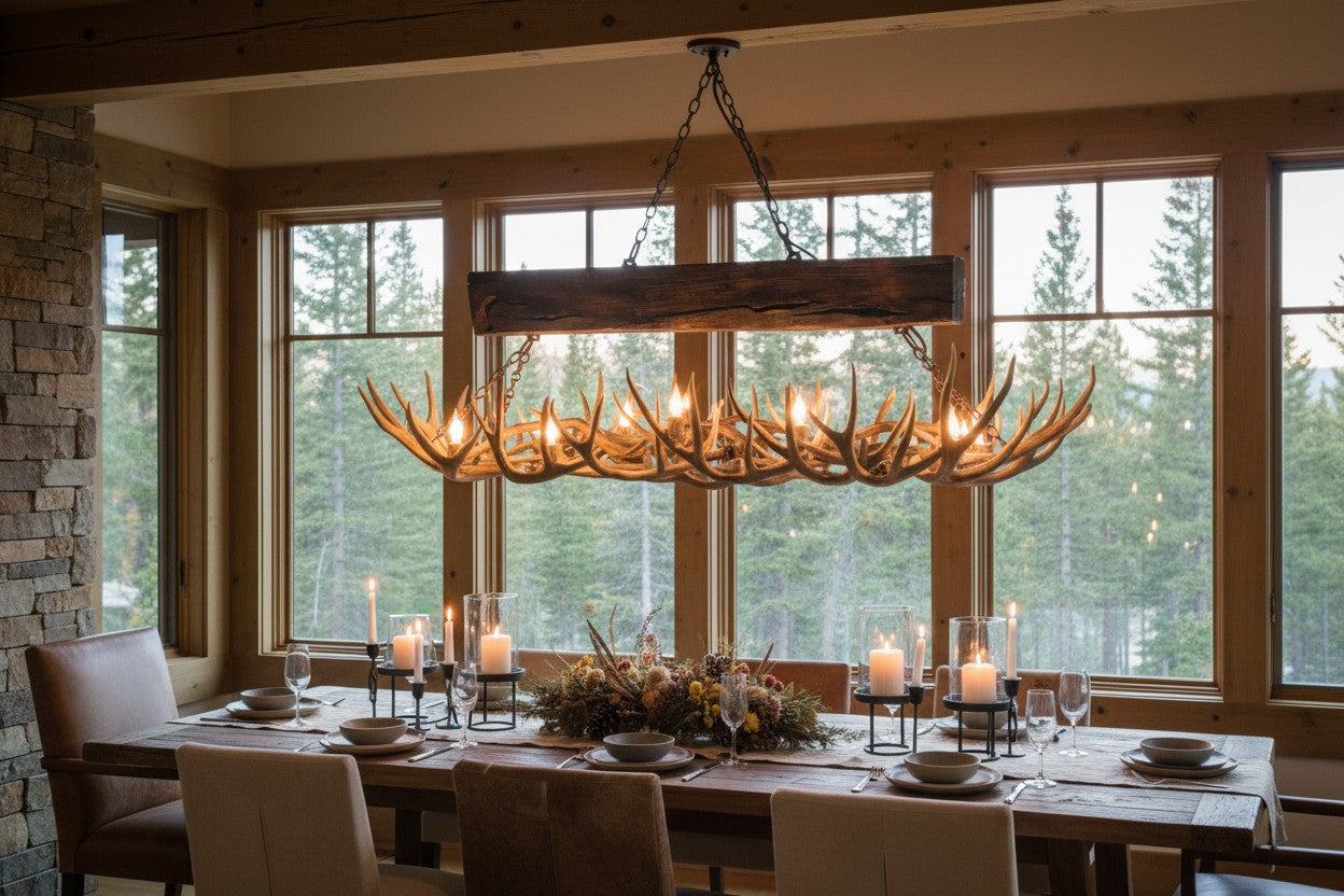 Large Snowmass Mule Deer Antler Chandelier