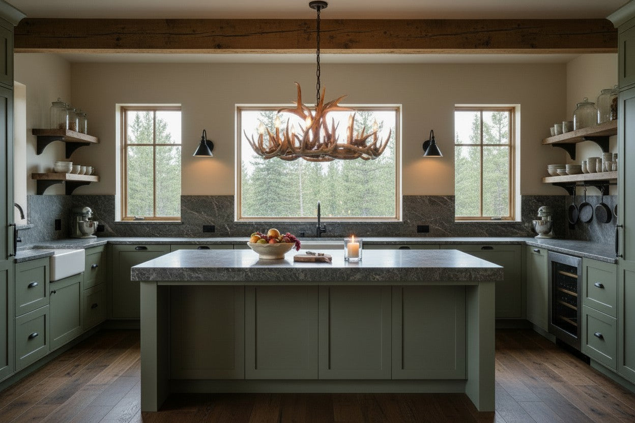 Oval Little Bear Peak Canadian Whitetail Chandelier