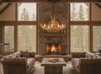 Large Farmhouse Mule Deer Antler Chandelier