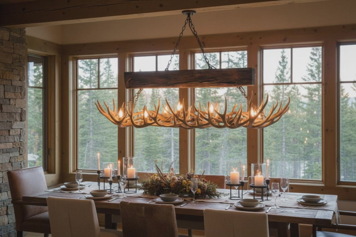 Large Snowmass Mule Deer Antler Chandelier